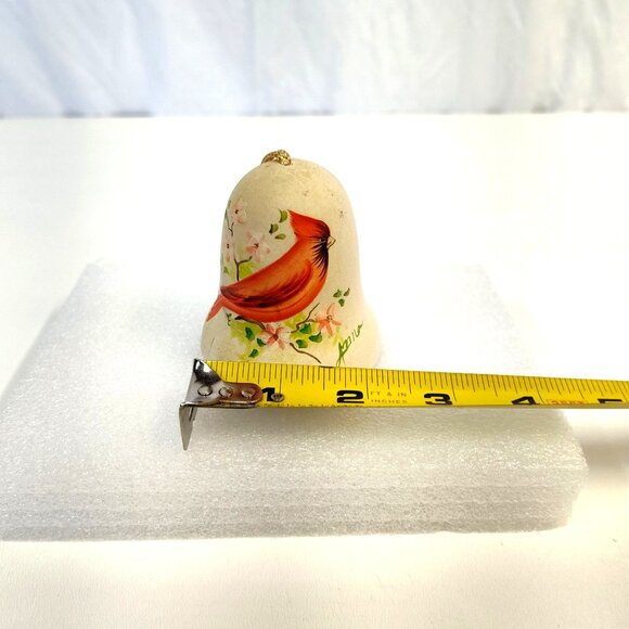 Sandstone Creations Hand-Painted Ceramic Bell Cardinal Design Signed by Anna VTG - Picture 5 of 6
